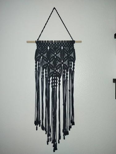 Black macrame modern - black,