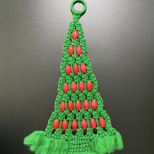 Vintage macrame christmas tree - christmas,