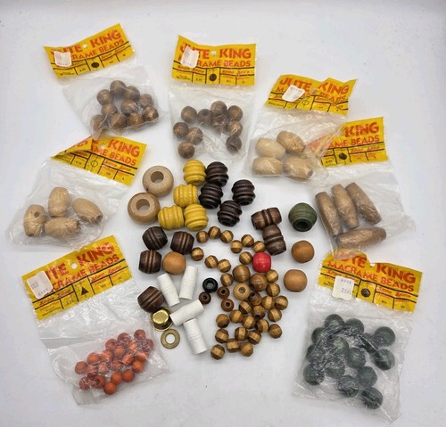 Wooden macrame beads various - beads,