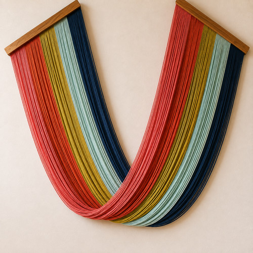 Large handmade rainbow macrame - large,