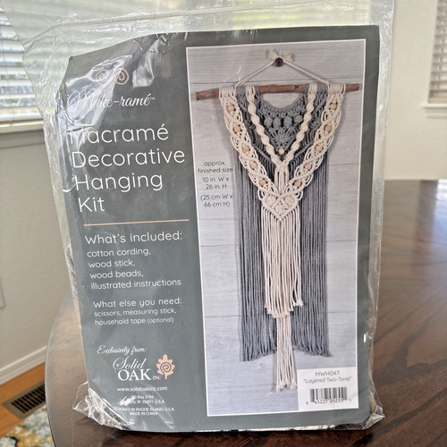 Solid oak macrame decorative - solid,